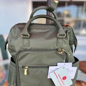 Samantha Brown Army Green Travel Backpack